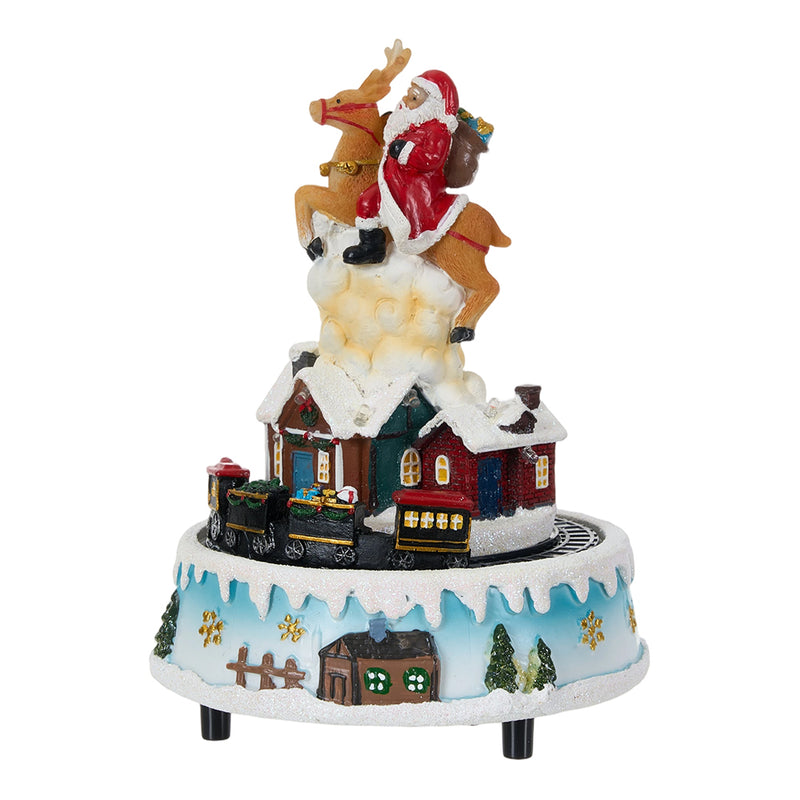 Lifeideas Santa Claus Reindeer Music Box Ornament