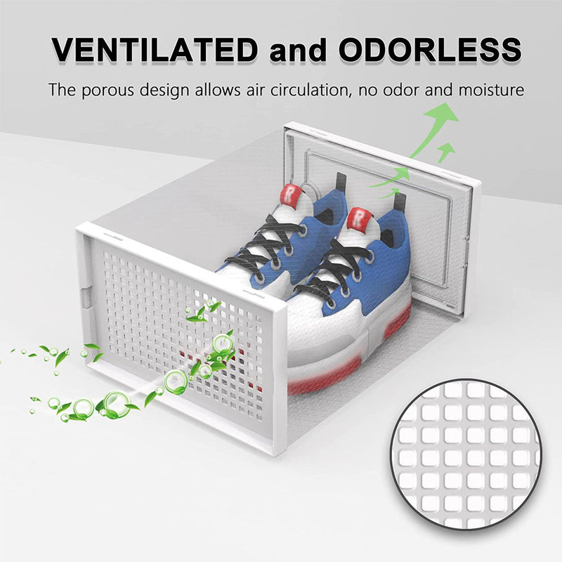 Cottonfy UK 12x Stackable Shoe Storage Box Organiser