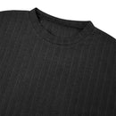 Short Sleeve Loungewear Set Ribbed Black