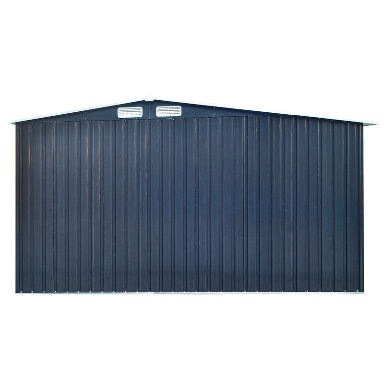 Livingandhome Garden Metal Storage Shed With Log Storage