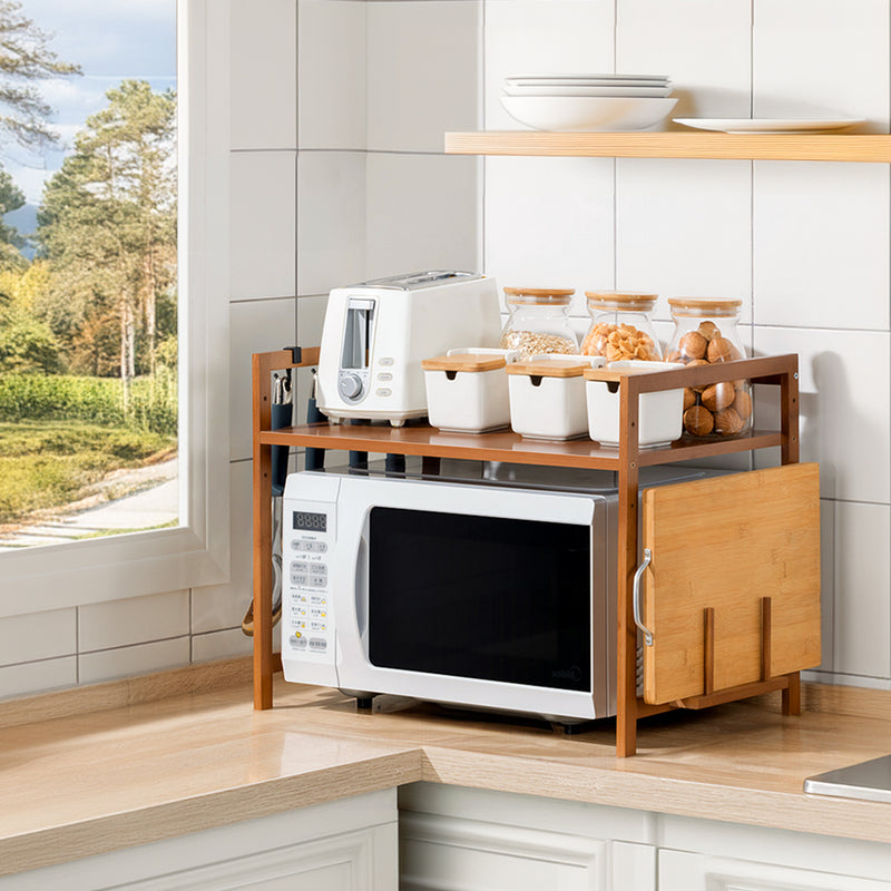 Lifeideas Wooden Spice Rack Organizer with Hooks