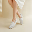 Pair Of Fashion Studded Slip-on Loafers