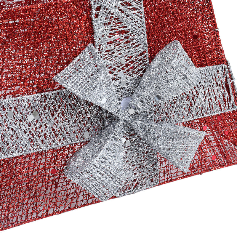 Lifeideas Square Christmas Tree Collar with Bow Tie Decoration