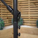 3m Cantilever Banana Garden Parasol in Green with Crank Handle and Parasol Base Weights Included