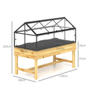 Outsunny Raised Garden Bed With Polycarbonate Panel, Natural