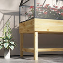 Outsunny Raised Garden Bed With Polycarbonate Panel, Natural