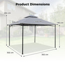 330 X 330 Cm Patio Gazebo Outdoor Gazebo With Heavy-Duty Metal Frame-Grey