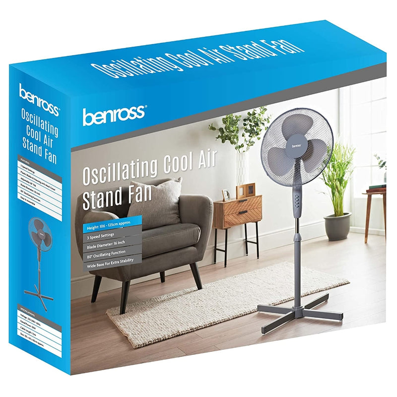 Benross Standing Fan 16 Inch - Grey