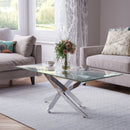 Livingandhome Modern and Futuristic Clear Glass Top Coffee End Table