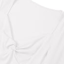 V-Neck Twist Front T-shirt with Long Bell Sleeves