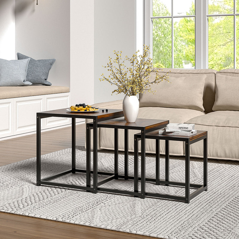 Livingandhome Multi-Purpose 3-Tier Nesting Side Table Collection