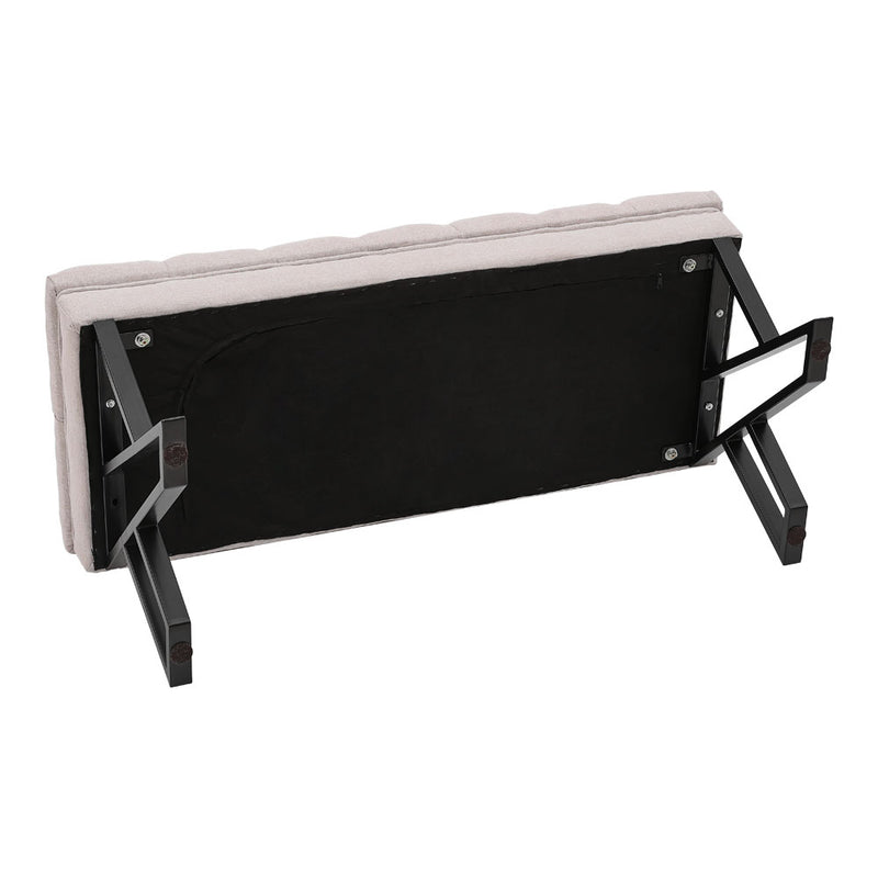 Livingandhome  Mid Century Metal Upholstered Bench
