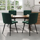 Livingandhome 4 Pack Velvet Dining Chairs with Metal Legs