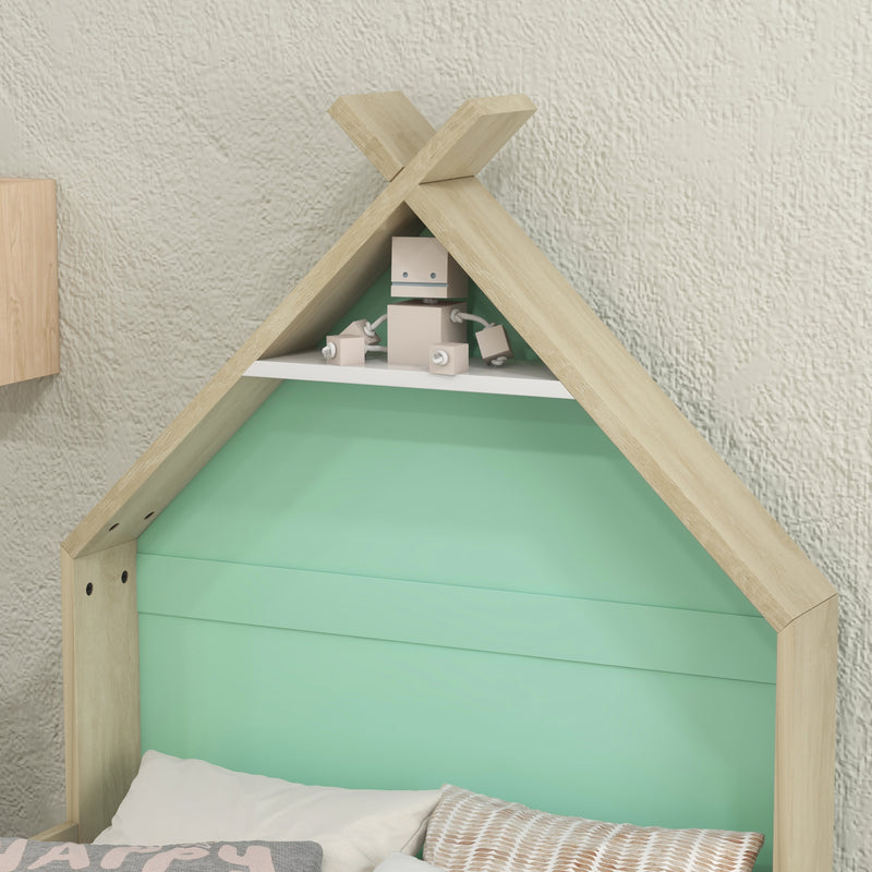 AIYAPLAY Toddler Bed Frame Bedroom Furniture w/ Guardrails, 144 x 74 x 110cm