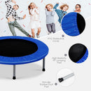 Foldable Mini Trampoline with Springs and Padded Cover-Blue