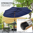 Outsunny Double Sided Garden Parasol With 48 Solar LED Lights 4.6m Dark Blue