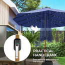 Outsunny Double Sided Garden Parasol With 48 Solar LED Lights 4.6m Dark Blue