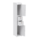 Livingandhome Freestanding Wooden Tall Bathroom Storage Cabinet