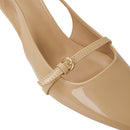 Slingback Pointed Closed Toe Heels Pumps Sandals - Nude