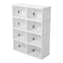 Livingandhome 4-Tier Foldable Storage Box with Magnetic Doors