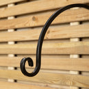 2 Pack of 38cm Black Handcrafted Metal Garden Wall Bracket Hooks for Hanging Baskets