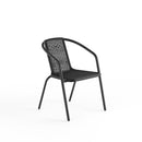 Breeins Outdoor Tempered Glass Garden Table With 4 Rattan Chairs