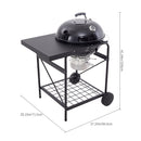 Breeins Outdoor Round Charcoal Grill with Side Table