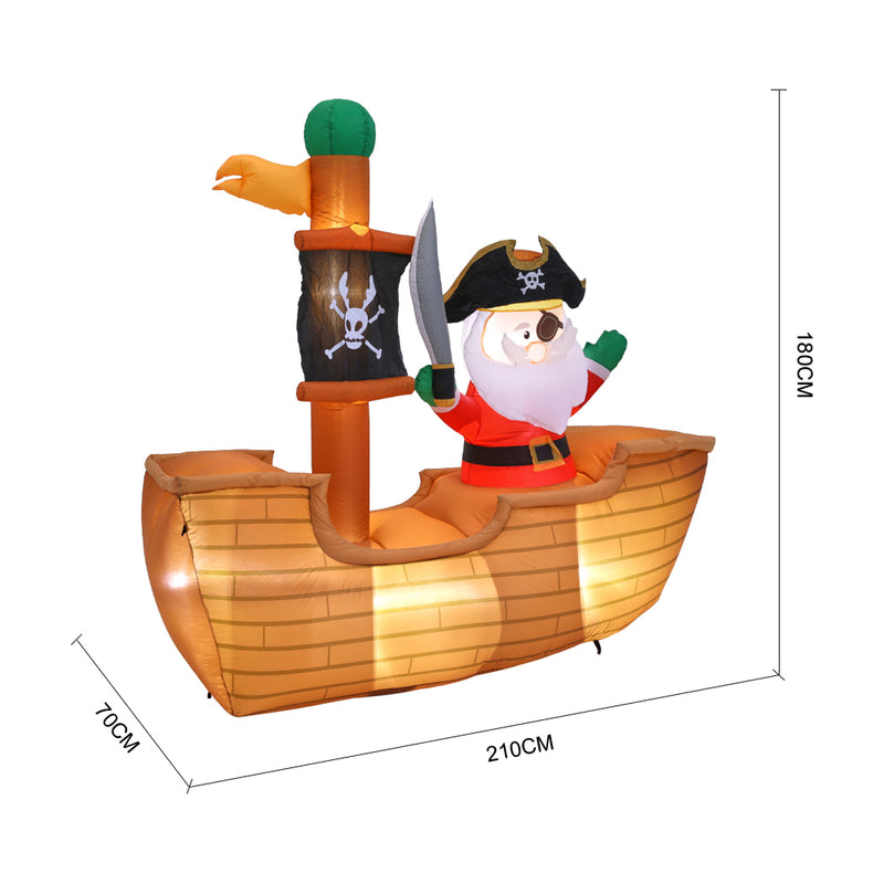 Lifeideas 1.8M Inflatable Pirate Santa Decoration