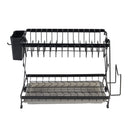Lifeideas Foldable 2-Tier Dish Drying Rack with a Drip Tray