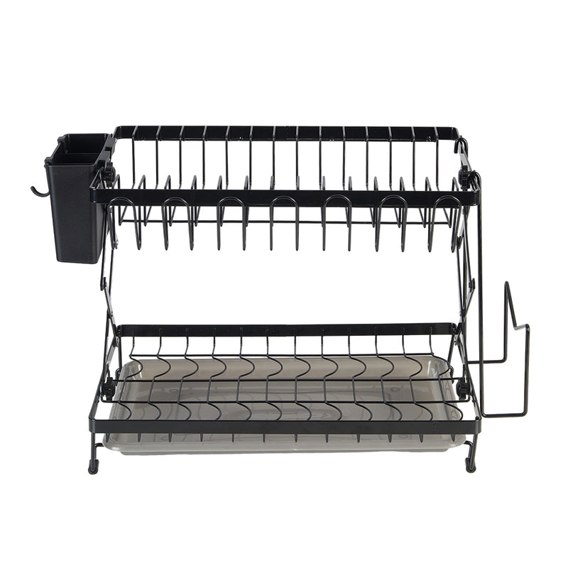 Lifeideas Foldable 2-Tier Dish Drying Rack with a Drip Tray