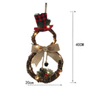 Lifeideas Lighted Snowman with Hat Wreath Front Door Decor