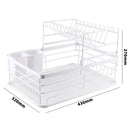 Livingandhome 2-Tier Metal Kitchen Dish Drainer Rack