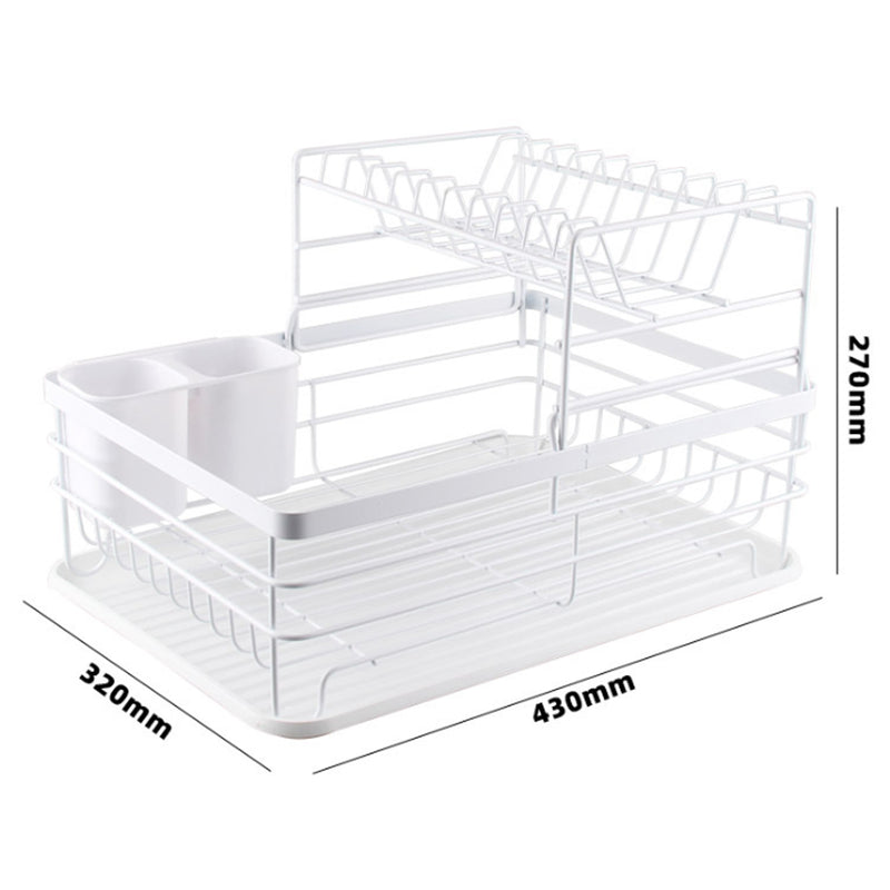 Livingandhome 2-Tier Metal Kitchen Dish Drainer Rack