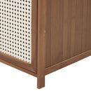 Livingandhome Bamboo Shoe Storage Cabinet with Doors