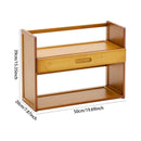 Livingandhome Wooden Bamboo 2-Tier Storage Shelf