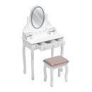 Livingandhome LED-Lighted Vanity Desk with Storage Drawers