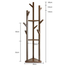 Livingandhome Wooden Coat Rack Stand with 3 Shelves for Entryway
