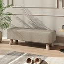 Livingandhome Tofu-style Footstool with Solid Pine Legs