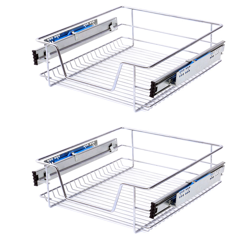 Lifeideas Stainless Steel Sliding Kitchen Drawer Baskets