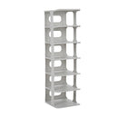 Livingandhome 6-Tier 6-Pair Off-White Plastic Shoe Rack
