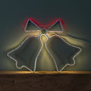43cm x 32cm Light up Hanging Christmas Double Bell Silhouette with 196 LEDs