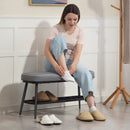 HOMCOM Shoe Bench, PU Leather Shoe Storage Bench for Entryway,