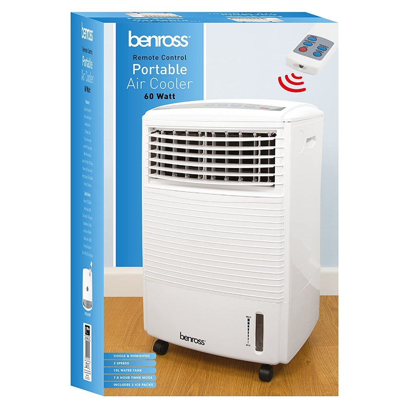 Benross Portable Air Cooler with Remote Control 60w - White