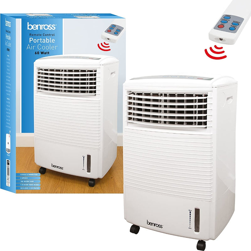 Benross Portable Air Cooler with Remote Control 60w - White