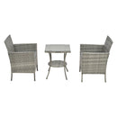 Breeins 3-Piece PE Rattan Wicker Garden Furniture Bistro Set