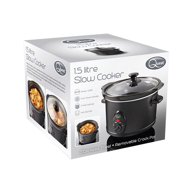 Quest 1.5 Litre Slow Cooker - Black