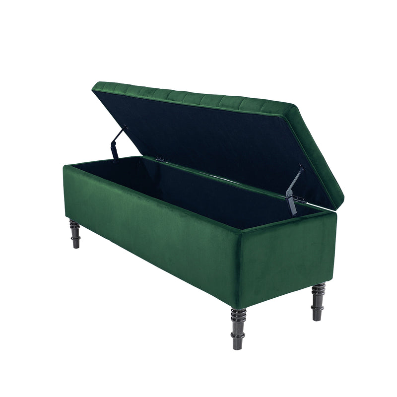 Livingandhome Velvet Upholstered Storage Bench