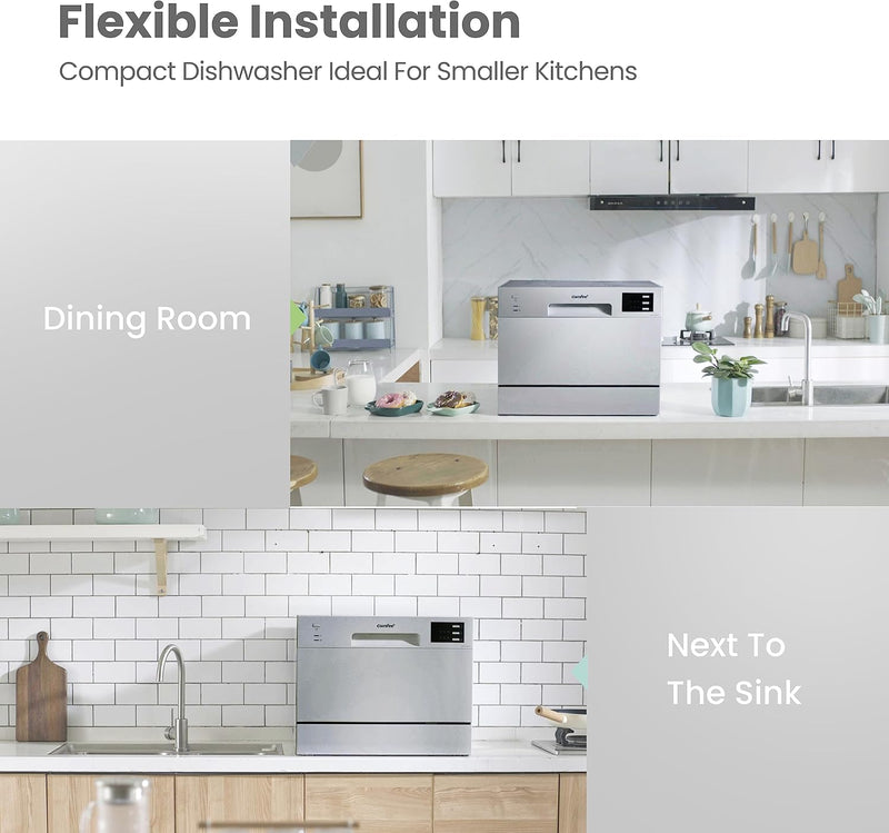 COMFEE 6.5L Freestanding Compact Dishwasher With LED Display