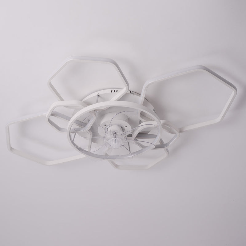 Cottonfy UK Geometrical Ceiling Mount LED Fan Light