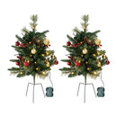 Lifeideas 2-Pack Artificial Christmas Trees with Decorations and LED Lights